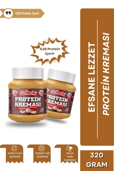 2'li Set Kahvaltılık Sürülebilir Katkısız 340gr Leblebi Kreması + Protein Kreması 320gr - 3