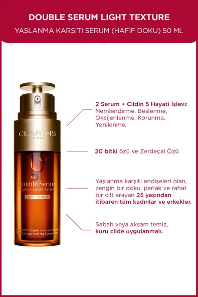 CLARİNS Double Serum Light Texture 50 ml Yaşlanma Karşıtı Serum - 1
