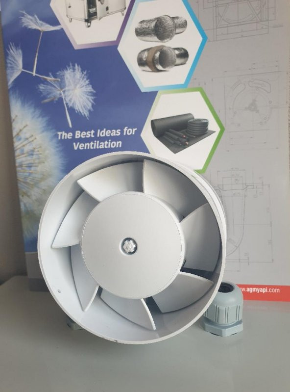 KAYITES YUF125 Havalandırma Fanı 125mm Boru Tipi Çapı / 190 m3/h Güç 18 W Devir 2800 Yerli Üretim Banyo Wc Oda AGMair agm air - 2