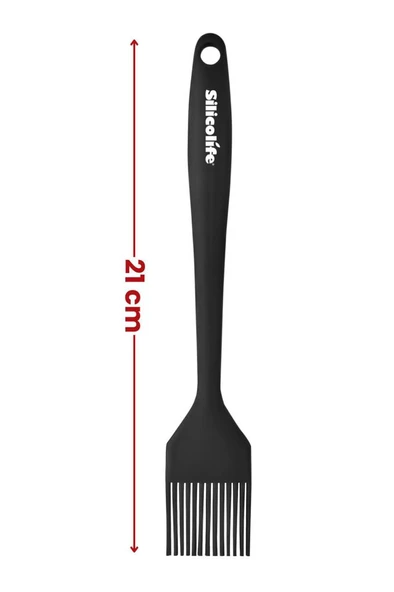 Silicolife Yumurta Fırçası, Isıya Dayanıklı Yanmaz Yapışmaz Tek Parça Silikon Fırça 21cm Siyah - 3