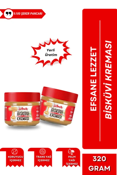 2'li Set Kahvaltılık Sürülebilir Katkısız 340gr Leblebi Kreması + Özel Bisküvi Kreması 320gr - 3