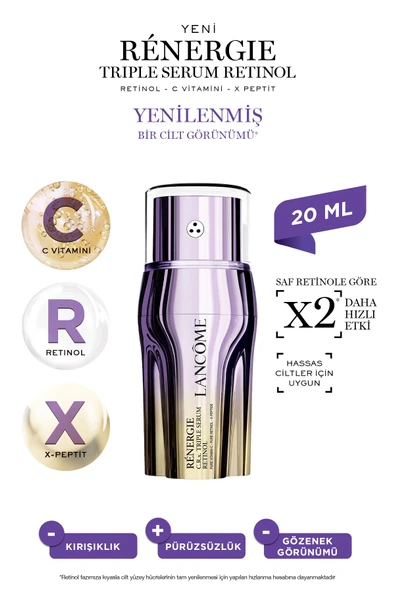 LANCOME Rénergie Triple Serum Retinol Saf Retinol, Saf C Vitamini, X Peptit 20 ml 3614274368109 ürün görseli 1