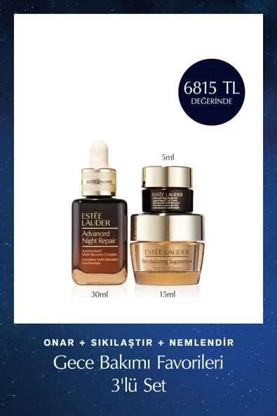 ESTEE LAUDER Onar+Sıkılaştır+Nemlendir, Gece Bakımı Favorileri 3'lü Set - Serum 30ml, Supreme 15ml, Göz Kremi 5ml