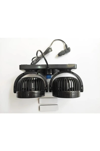12 Volt Araç Içi Torpido Üstü Çift Fanlı Oto Vantilatör 360° Dönebilir 0607 - 5