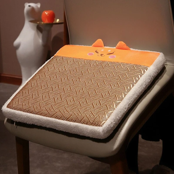 Yuvarlak Tilki Desenli Hafızalı Köpük Soğutucu Oturma Minderi - 40x40cm - 8