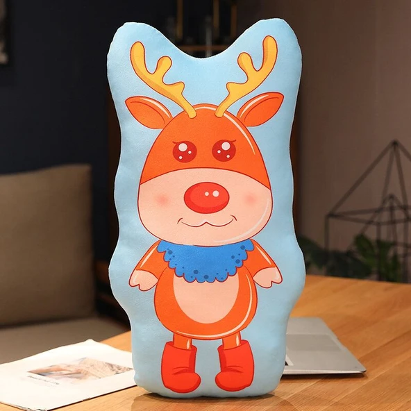 Noel Peluş Yastık - Ren Geyiği - 50cm