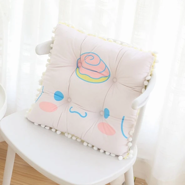 Çizgi Film Peluş Yastık - Beyaz Bulutlu - 45cm