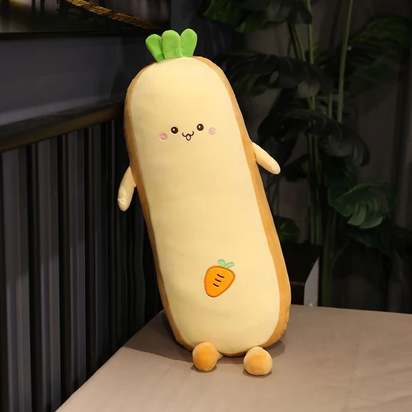 Meyve Ekmek Peluş Yastık - Havuç - 130cm