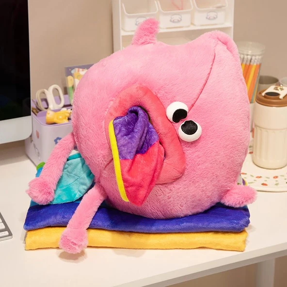 Peluş Yastık Battaniye - Şeftali Canavarı - 50cm