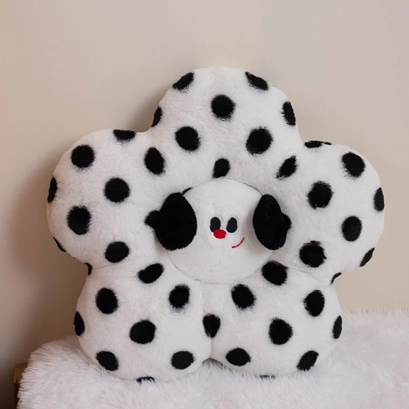 Benekli Köpek Desenli Peluş Yastık - 40cm