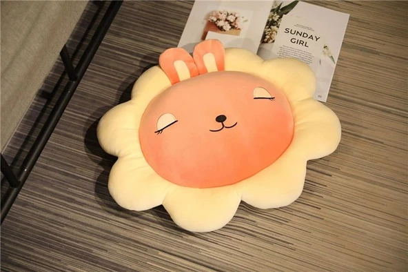 Çiçek Peluş Yastık - Kivi Desenli - 55cm - 6