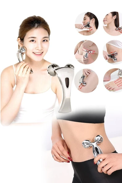 QNİAY Body Massager 3d Sıkılaştırıcı Masaj Aleti 3d Rulo Masaj Vücut Yüz Bacak Kol Germe - 3
