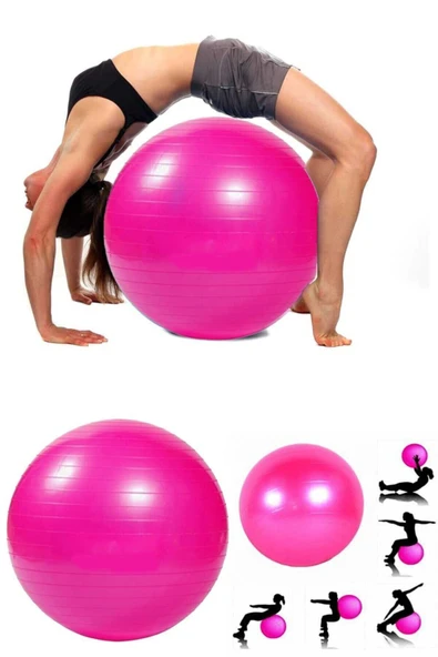QNİAY Büyük Boy Pilates Topu Pembe Renk 55 Cm