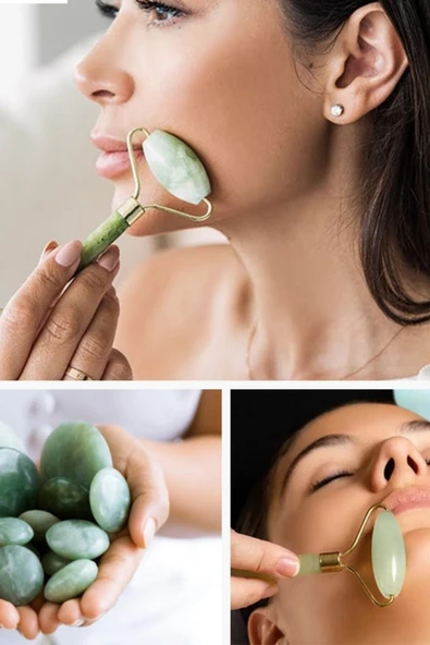 QNİAY Yüz Bakım Masaj Yeşim Taşı+ Organizer Kutu (2 Li Set) - Resim 2