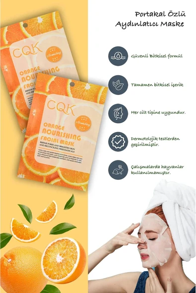 QNİAY Portakal Özlü Turuncu Vitamin C 30 ml 1 adet Gözenek Onarıcı Yüz Maskesi Evde Bakım Maske - Resim 3