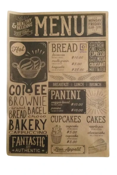 QNİAY Kendinden Desenli Yağlı Kağıt Vintage Gazete Desen 50 Adet Sunum Kağıdı Asorti Karışık Desen - 5