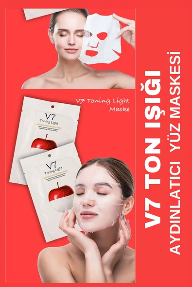 QNİAY V7 TonIşıgı One Toning Light Sticking Maske Anında Aydınlatıcı 1adet 30ml Vitamin Maskesi Evde Bakım