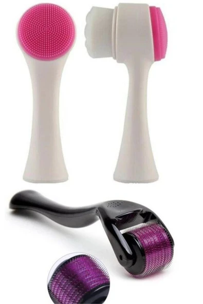 QNİAY Dermaroller 0,5 Mm Titanyum Iğneli+ Yüz Temizleme Fırçası