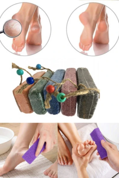 QNİAY Pomza Taşı (1 Adet) Cilt Topuk Kazıyıcı Peeling Banyo Pedikür Manikür Nasır Doğal Ayak Bakımı