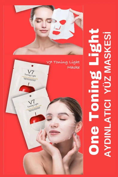 QNİAY V7 TonIşıgı One Toning Light Sticking Maske Anında Aydınlatıcı 1adet 30ml Vitamin Maskesi Evde Bakım - Resim 4