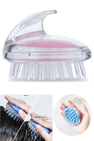 QNİAY Saç Masaj Tarağı Silikon Kafa Derisi Ve Vücut Masajı Duş Fırçası Kepek Önleyici