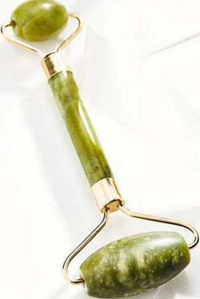 QNİAY Yeşim Taşı Yeşil Çift Taraflı Yüz Masaj Ve Bakım Aleti - Resim 2