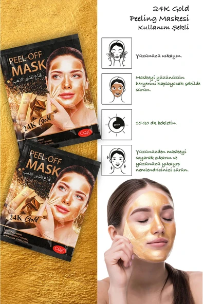 QNİAY 24k Altın Ve Kolajenli 20g Aydınlatıcı Onarmaya Yardımcı Gece Uyku Maskesi 1 Adet Sürülebilir Maske - Resim 3