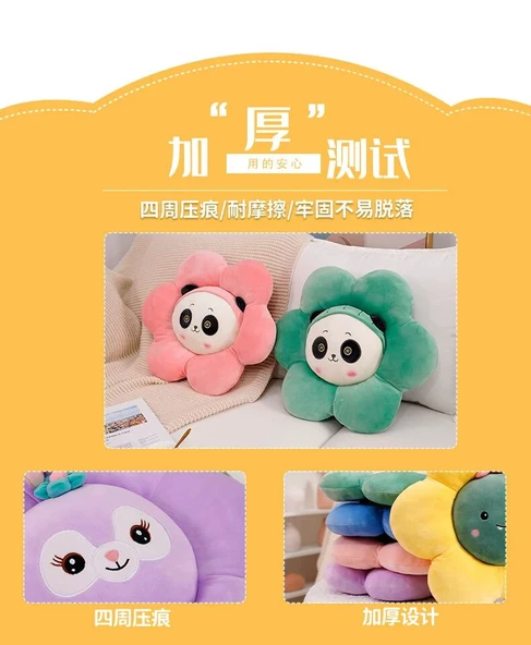Petal Peluş Minder - Yeşil Dinozor Desenli - 50cm - 12