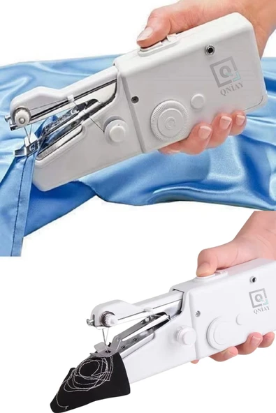 QNİAY Portatif El Tipi Pilli Dikiş Makinası Taşınabilir Pilli Dikiş Makinesi  İğne İplik Makara Ev Tipi - 2