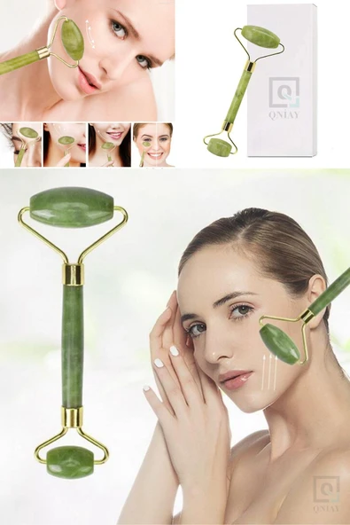 QNİAY Doğal Çift Taraflı Yeşim Taşı Masaj Aleti