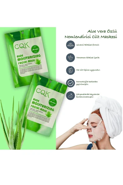 QNİAY Aloe Vera Nem Bombası Nemlendirici Sıkılaştırıcı Maske (1adet )Parlaklık Verici Kağıt Yüz Maskesi - 4