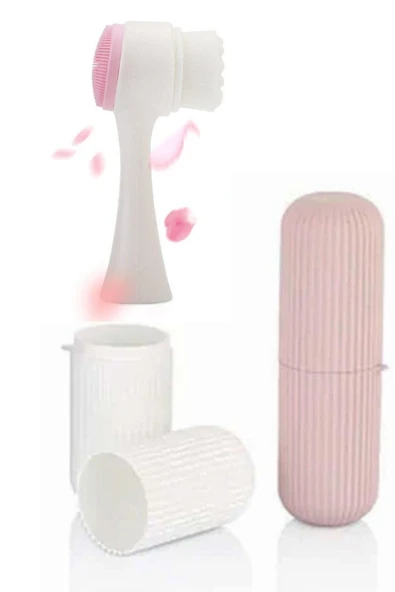 QNİAY Çift Taraflı Yüz Makyaj Temizleme Fırçası