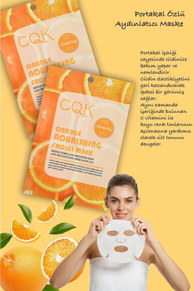 QNİAY Portakal Özlü Turuncu Vitamin C 30 ml 1 adet Gözenek Onarıcı Yüz Maskesi Evde Bakım Maske - Resim 2