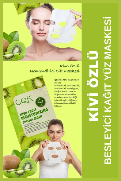 QNİAY Qniay Kiwi Meyvesi özü Portakal Çiçeği Nemlendirici (1adet)Yüz Bakım Maskesi Hafta Sonu Evde Bakım