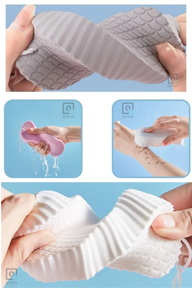 QNİAY Yumuşak Sihirli Banyo Kesesi Vücut Duş Süngeri Ekstra Vücut Masaj Fırçası Duş Banyo Lifi Ve Süngeri