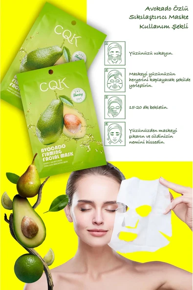 QNİAY Süt Bombası Kağıt Yüz Maske Avokado Omega 3 Sıkılaştırıcı Yüz Bakım Maskesi Hafta Sonu Evde Bakım - 3