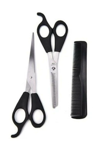 QNİAY Kuaför Berber Tıraş Seti Kuaför Makası Ara Makası Tarak Özel Set - Resim 3