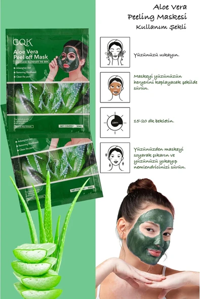 QNİAY Aloe Vera Kürü Sürülebilir Yüz Maskesi 20 Gram 1 Adet - 2