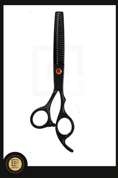 QNİAY 6 Parça Siyah-Kırmızı Taşlı Ultra Profesyonel 6 inç Deri Çantalı Berber Kuaför Saç Sakal Makas Seti - Resim 5