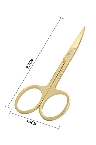 QNİAY Gold Kaş Makası Ucu Kıvrık Şekillendirme İçin Kağıt Kesimi İçin Dikiş Terzi Küçük Nakış İğne Makası - Resim 2