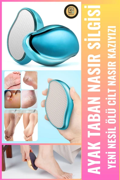 QNİAY Kristal Ayak Topuk Bakım Sert Ölü Cilt Deri Sökücü Ayak Törpüsü Nasır SiliciTörpü Rende Pedikür