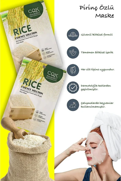 QNİAY QniAY Pirinç Rice İpek Protein Özlü Ton Eşitleyici Pirinç Yüz Maskesi 30ML 1 Adet - Resim 4