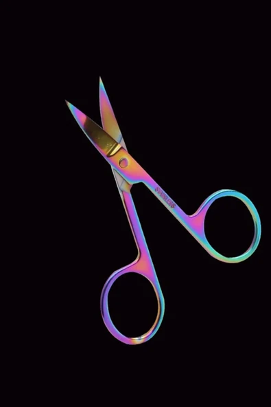 QNİAY Kaş Makası Ucu Kıvrık Rainbow Şekillendirme İçin Dikiş Terzi Küçük Nakış İğne Makası - Resim 2