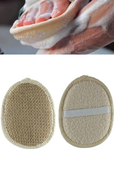QNİAY Yüz Vücut Kesesi Peeling Oval Yüz Vücut Yıkama Pedı Arındırıcı Doğal Banyo Lifi