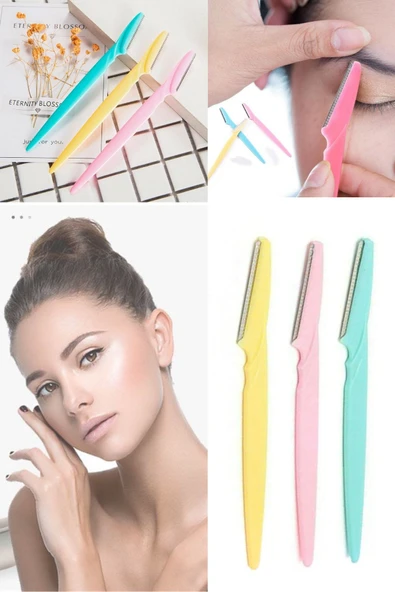 QNİAY 3'lü Kaş Düzeltici Jilet Yüz Temizleyici Kaş Şekillendirici Epilatör Yüz Ve Kaş Usturası - Resim 4