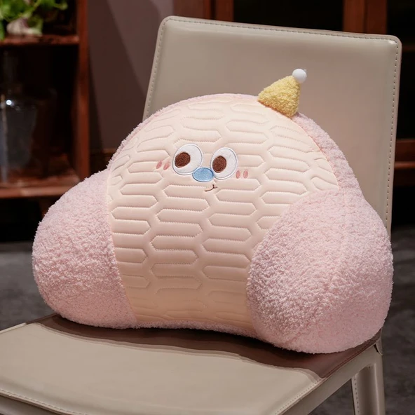 Lateks Bel Destek Yastığı - Pembe - Astarsız