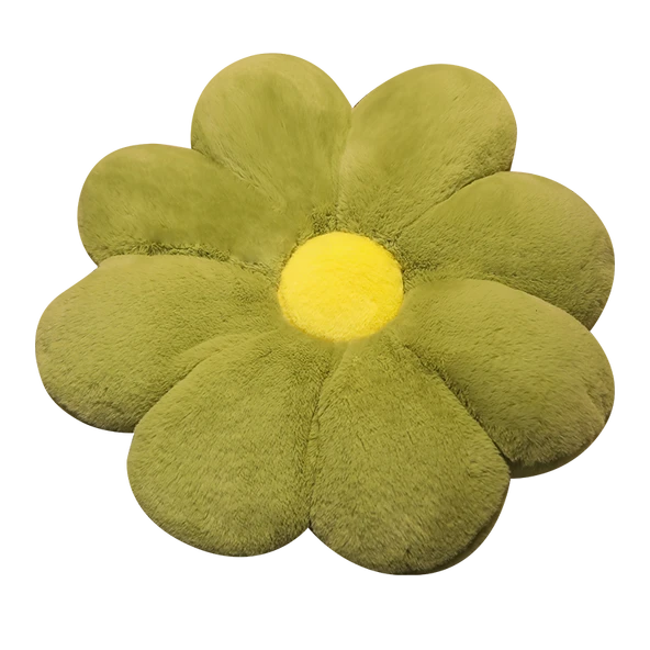 Çiçek Yaprağı Peluş Yastık Minder - Beyaz - 60cm - 12