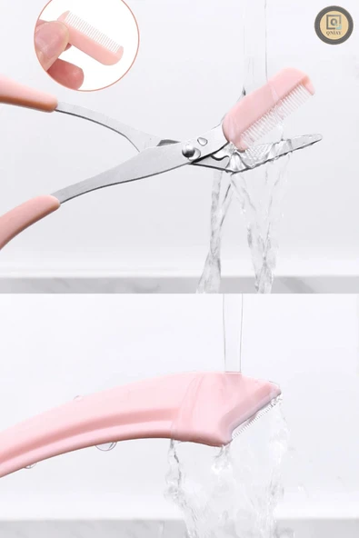 QNİAY Taraklı Kaş Bıyık Makası Ve Kaş Ustura Seti Taraklı Kaş Düzelme Epilasyon Kaş Ustra Kaş Jileti - Resim 5