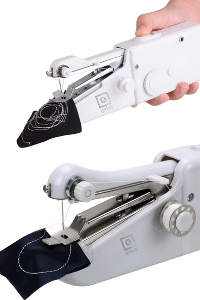QNİAY Portatif El Tipi Pilli Dikiş Makinası Taşınabilir Pilli Dikiş Makinesi  İğne İplik Makara Ev Tipi - 5