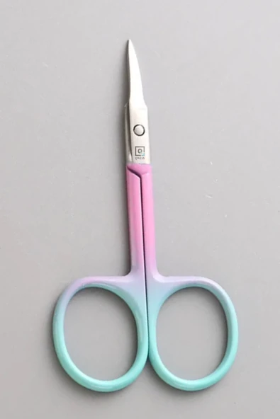 QNİAY Turkuaz Kaş Makası Ucu Kıvrık Şekillendirme İçin Dikiş Terzi Küçük Nakış İğne Makası